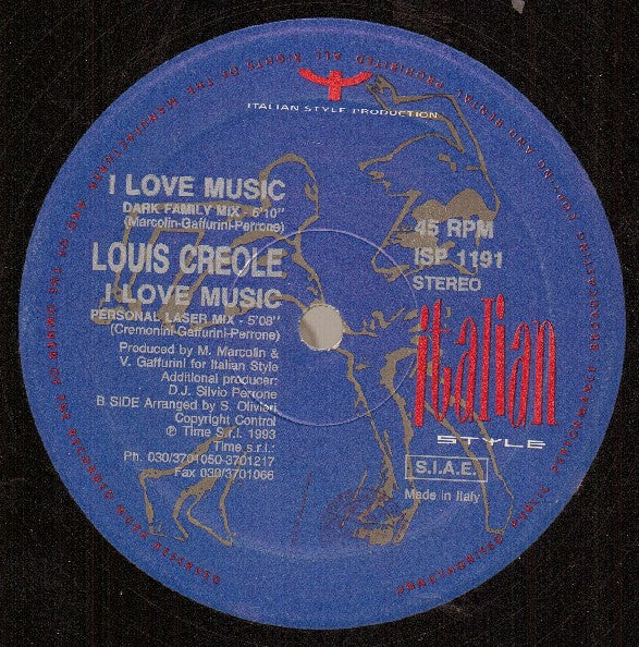 Louis Creole - I Love Music (12")