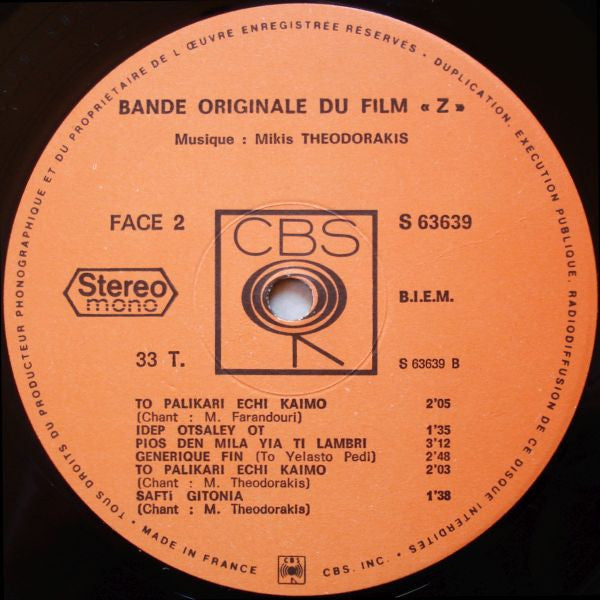 Z (Bande Originale Du Film)
