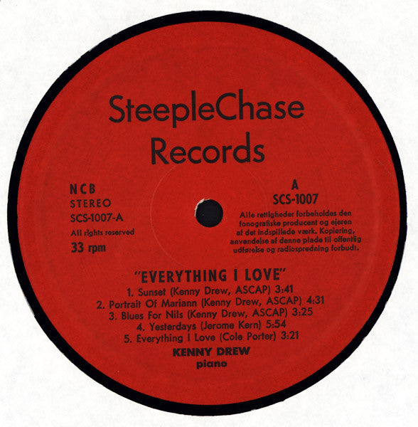 Kenny Drew - Everything I Love (LP, Album)