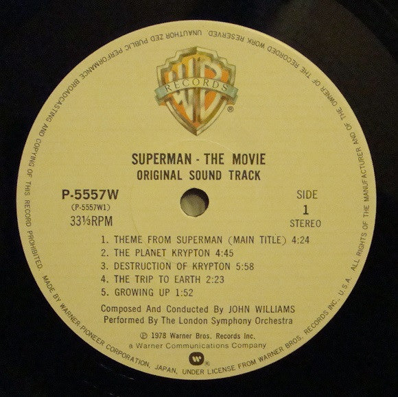 John Williams (4) - Superman The Movie (Original Sound Track)(LP, A...