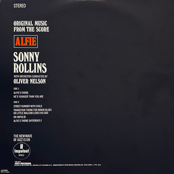 Sonny Rollins - Original Music From The Score "Alfie"(LP, Album, Re...
