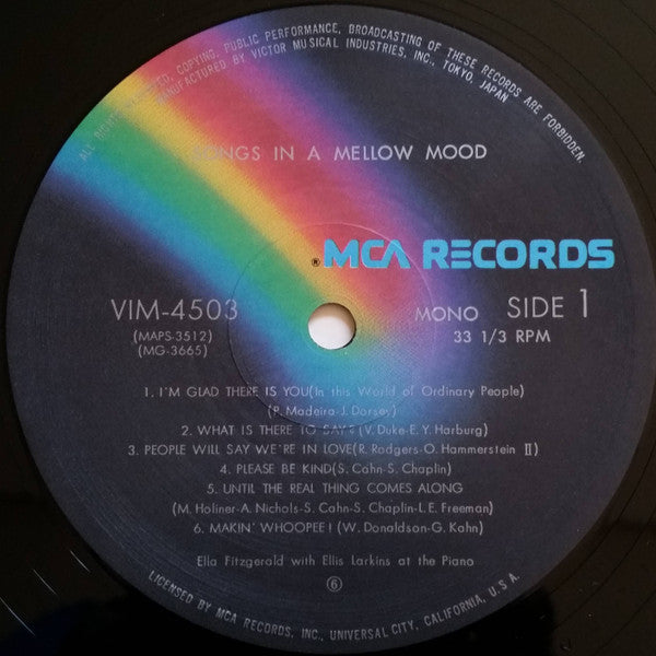 Ella Fitzgerald - Ella - Songs In A Mellow Mood (LP, Album, Reissue, Mono) - Very Good Plus (VG+) / Very Good (VG)