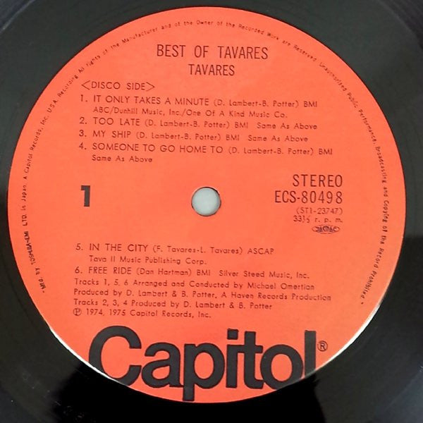 Tavares - Best Of Tavares (LP, Compilation) - Very Good Plus (VG+) / Very Good Plus (VG+)
