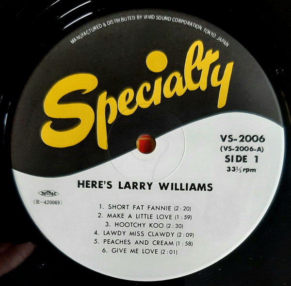 Larry Williams (3) - Here's Larry Williams (3xLP, Album, Reissue) - Very Good Plus (VG+) / Very Good Plus (VG+)