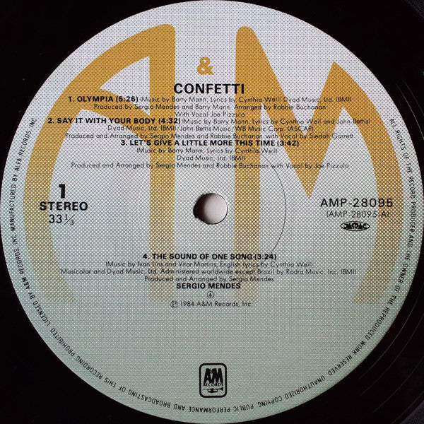 Sérgio Mendes - Confetti (LP, Album) - Very Good Plus (VG+) / Very Good Plus (VG+)