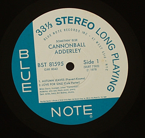 Cannonball Adderley - Somethin' Else (LP, Album, RE)