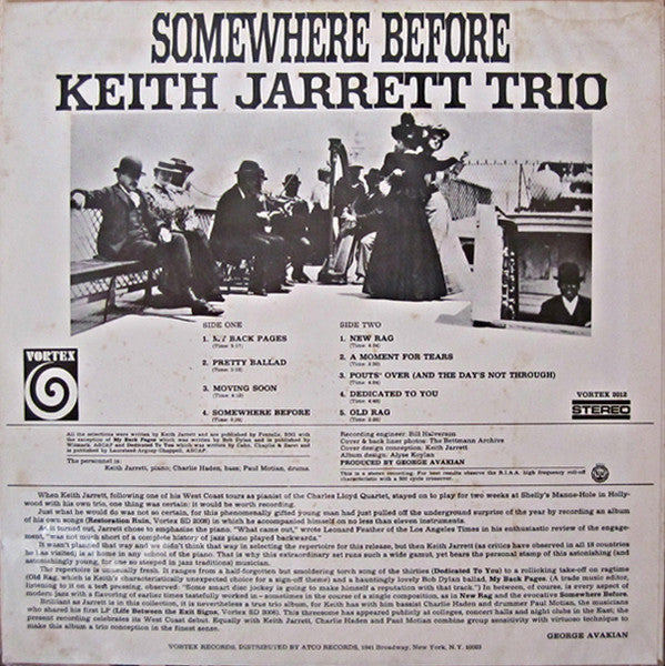Keith Jarrett Trio - Somewhere Before = サムホエア・ビフォー(LP, Album, Reiss...