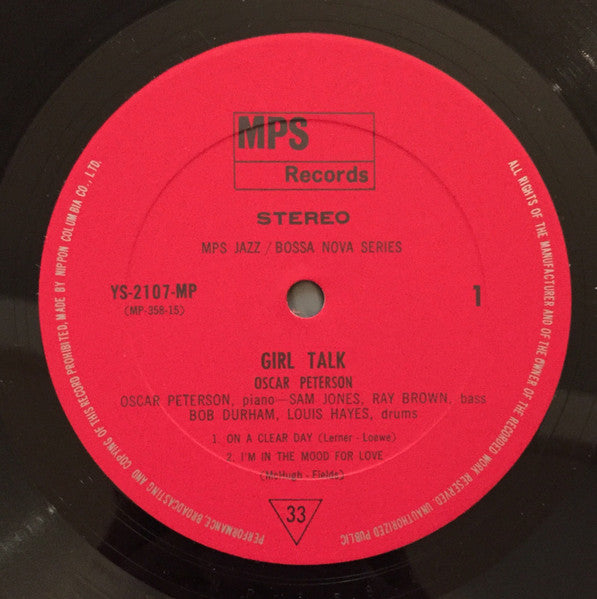 Oscar Peterson - Girl Talk (LP, Album, Gat)