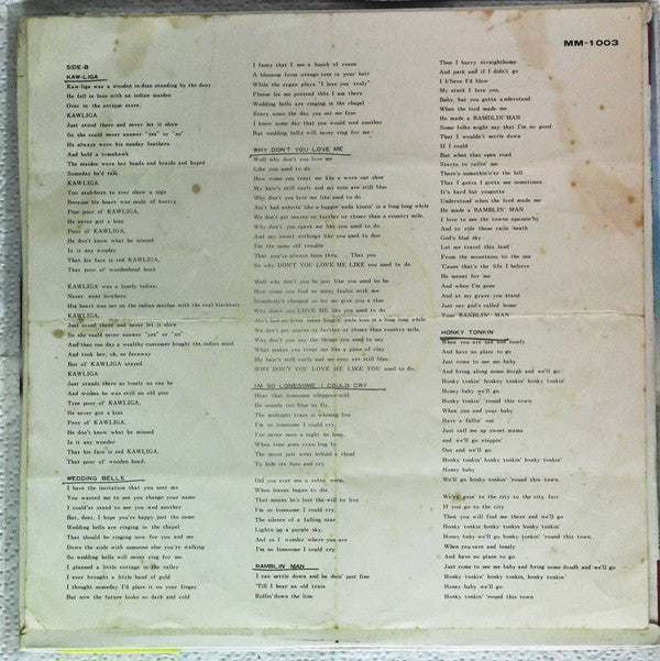 The Very Best Of Hank Williams Vol. 1
