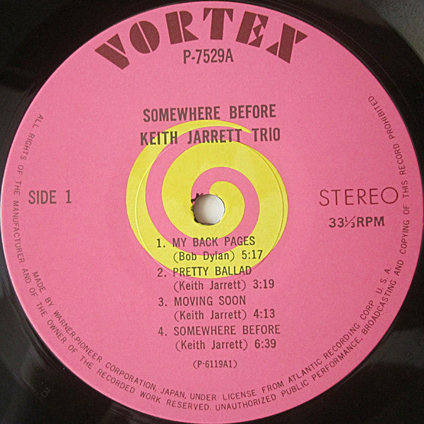Keith Jarrett Trio - Somewhere Before = サムホエア・ビフォー(LP, Album, Reiss...