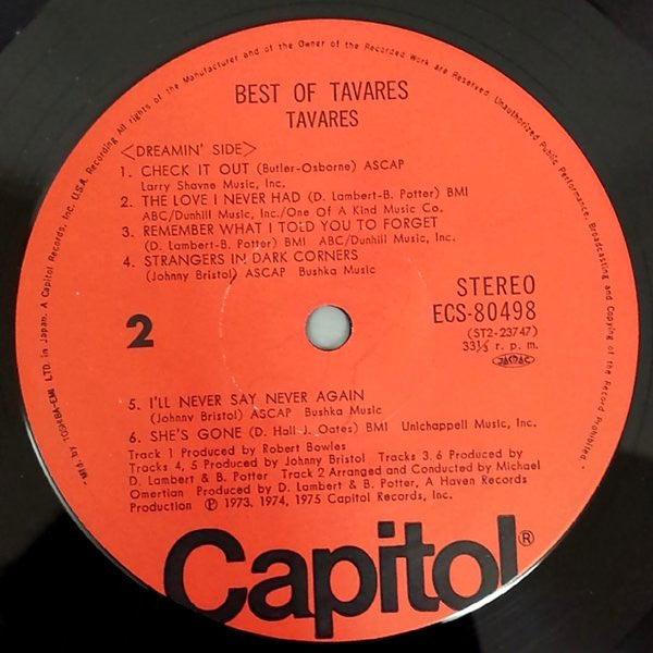 Tavares - Best Of Tavares (LP, Compilation) - Very Good Plus (VG+) / Very Good Plus (VG+)