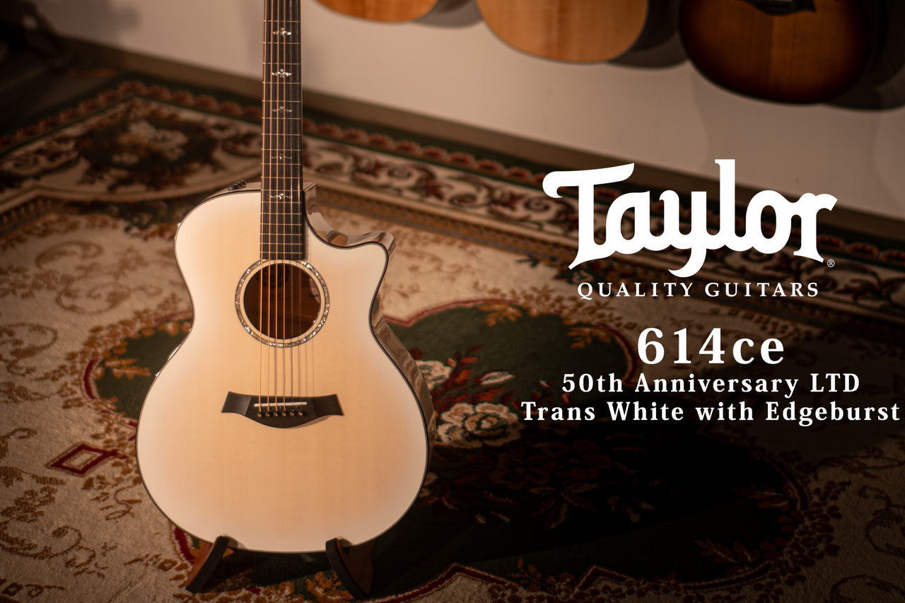 Taylor 50th Anniversary 614ce LTD Trans White with Edgeburst 2024 Limited [Taylor-certified repairman store]