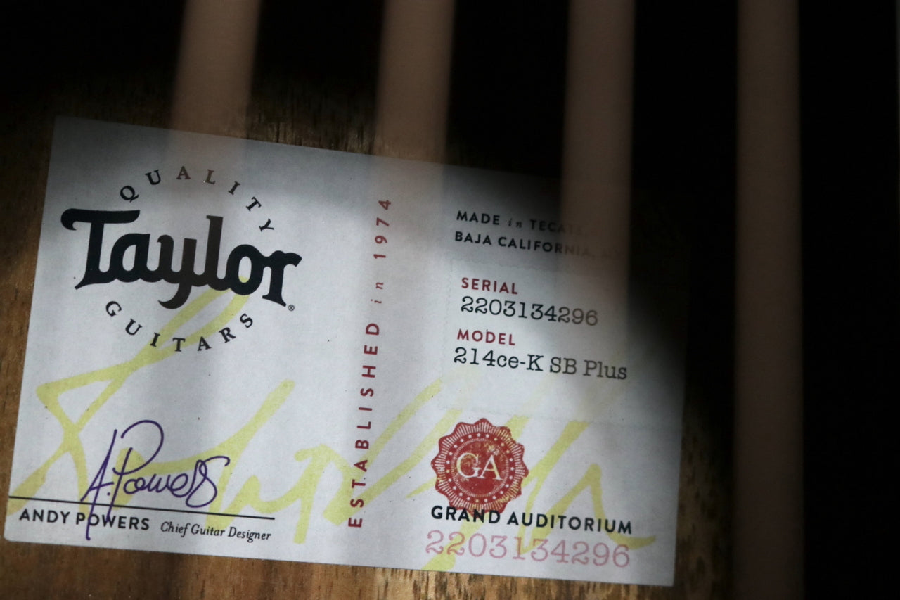 Taylor 214ce-K SB Plus [Taylor certified repairman store]