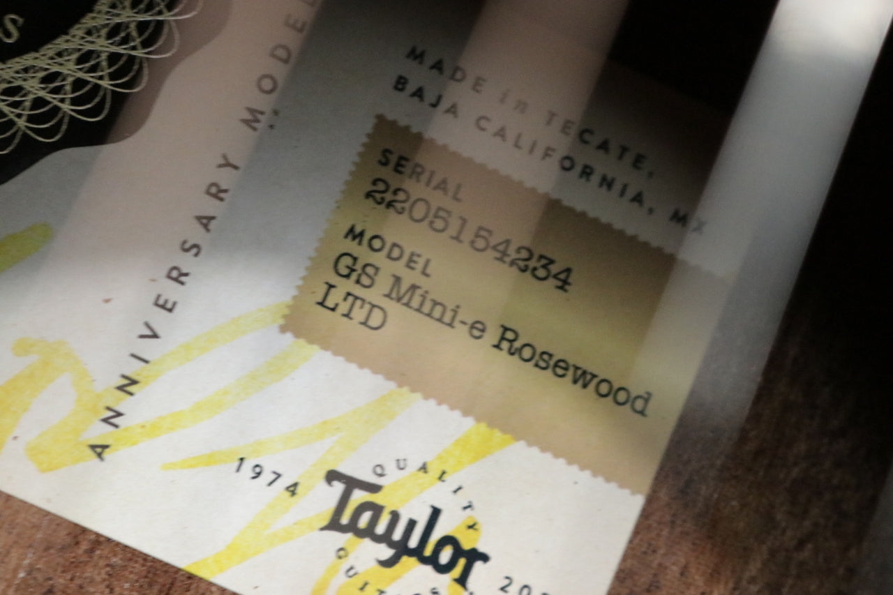 Taylor 50 Anniversary GS Mini-e Rosewood Natural LTD [Taylor-certified repairman worker]