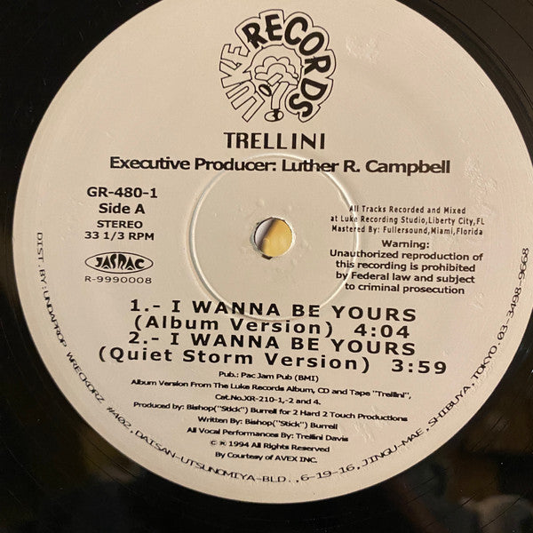 Trellini - I Wanna Be Yours (12", Single, RE)