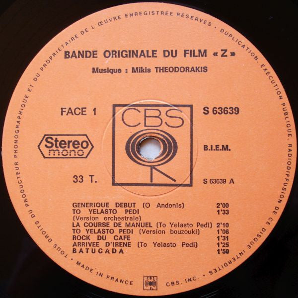 Z (Bande Originale Du Film)