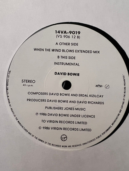 David Bowie - When The Wind Blows (12")
