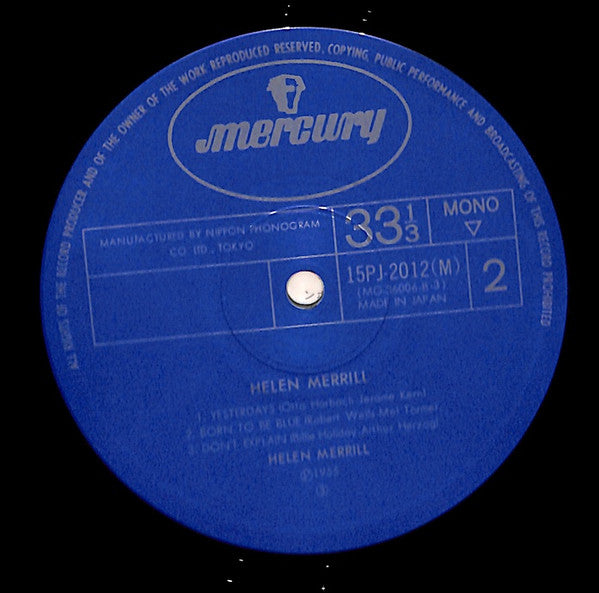 Helen Merrill - Helen Merrill (LP, Album, Mono, RE)