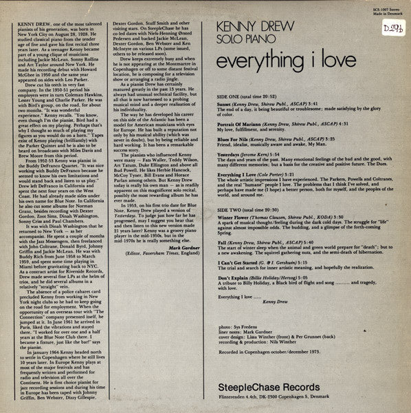 Kenny Drew - Everything I Love (LP, Album)