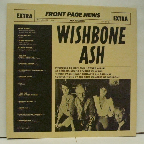 Wishbone Ash - Front Page News = フロント・ページ・ニュース(LP, Album)